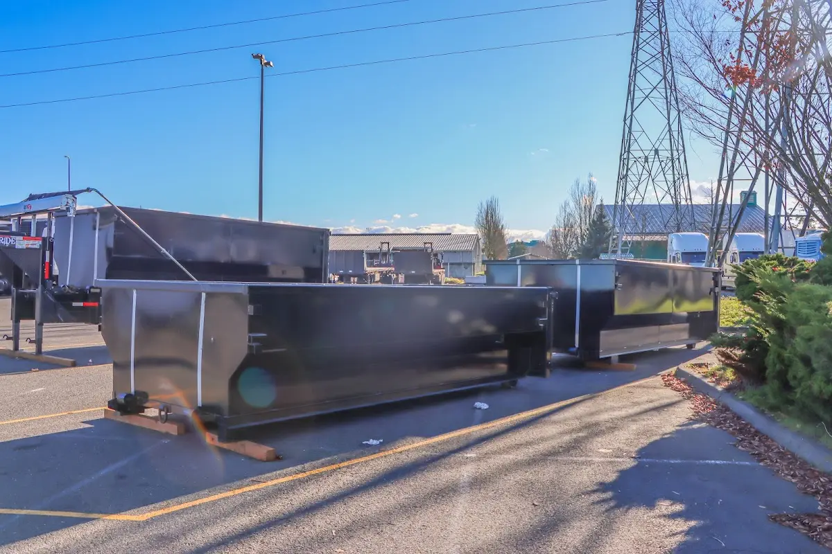 Roll-off dumpster ready for waste disposal at job site for Cleanout Dumpster Rental in Walker